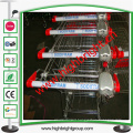Double Basket Plastic Shopping Cart for Hyper Market